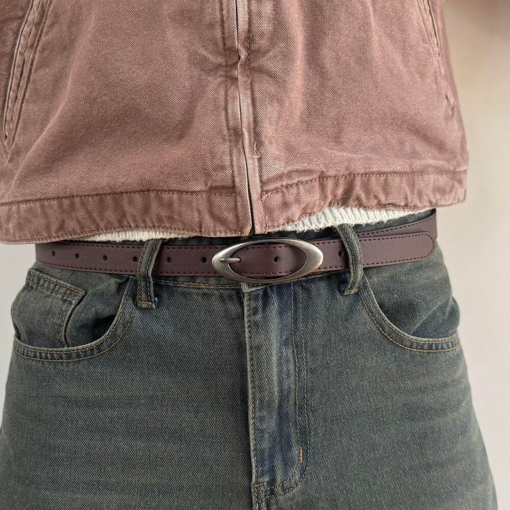 Vintage Brown Western Belt Unisex Boho Oval Design American Style 43" Long - Picture 2 of 6